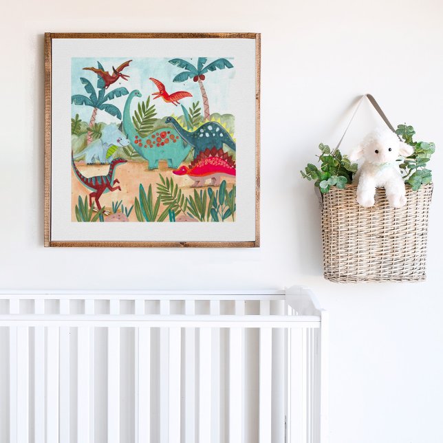 Affiche Dinosaur mignon jungle préhistorique enfants (Créateur téléchargé)