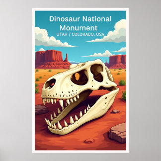 Affiche Dinosaur National Monument Voyage Style Rétro T