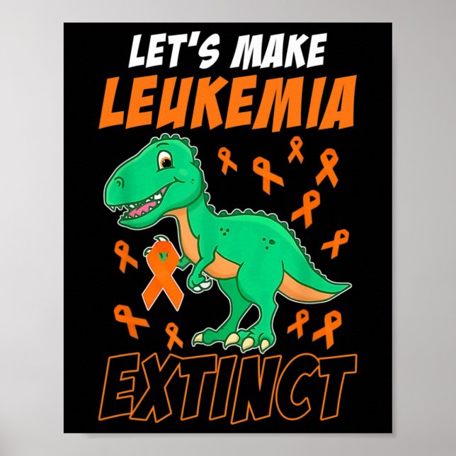 Affiche Dinosaur Orange Ribbon Hématologue Reptile Fossile (Devant)