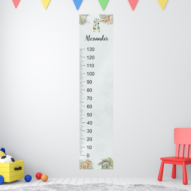 Affiche Dinosaur Personalized Name Monogram A Growth Chart (Créateur téléchargé)