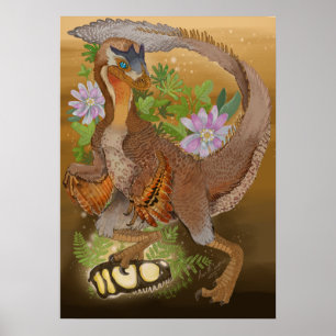 Affiche Dinosaur Raptor Jungle Art