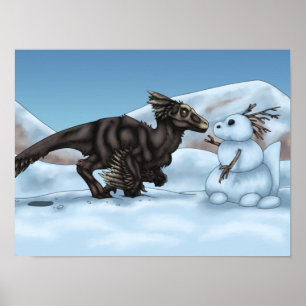 Affiche Dinosaur Snowman