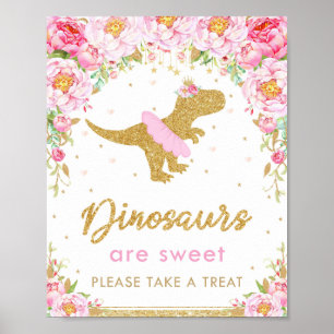 Affiche Dinosaur sont doux fête d'anniversaire T-Rex Treat
