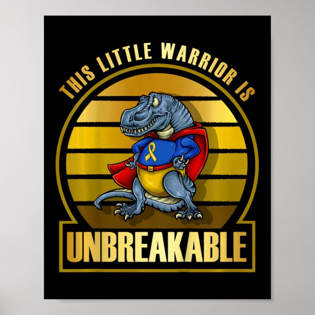 Affiche Dinosaur Superhero Dinosaur Sensibilisation aux ca (Devant)