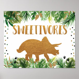 Affiche Dinosaur Sweetivores Panneau de la table d'aliment