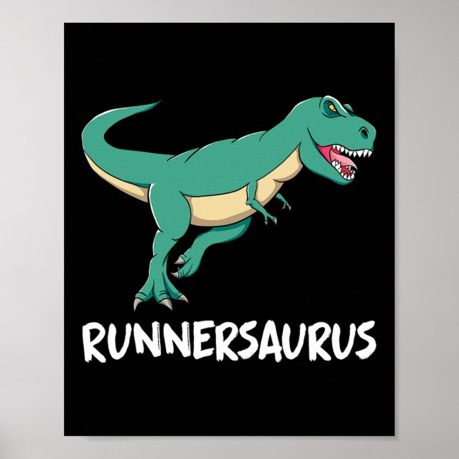 Affiche Dinosaur T-rex Dino Funny Exercise Cardio Running  (Devant)