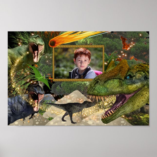 Affiche Dinosaur T-rex do-it-yourself photo garçons meteor (Devant)