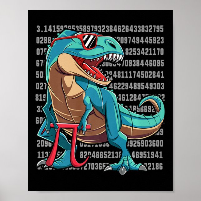 Affiche Dinosaur T Rex Happy Pi Day Funny Math Cadeau Nerd (Devant)
