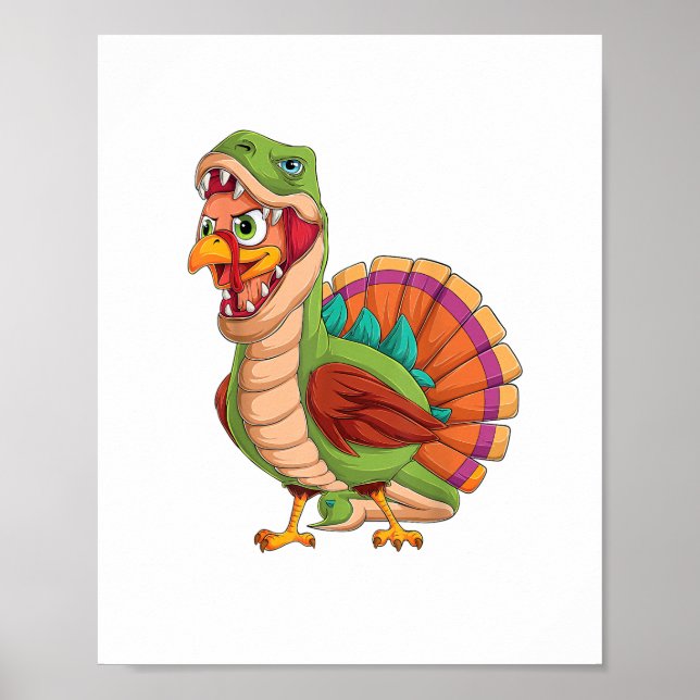 Affiche Dinosaur Thanksgiving Boys Turkey Saurus T rex Tur (Devant)