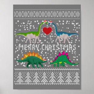Affiche Dinosaur Vilain Sweat de Noël Drôle cadeau de Noël