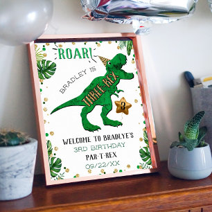 Affiche Dinosaure 3rd Birthday Welcome