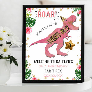 Affiche Dinosaure 3rd Birthday Welcome