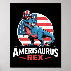 Affiche Dinosaure 4 juillet hommes femmes garçons filles A
