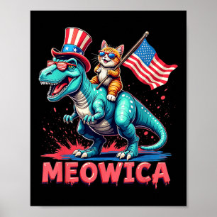 Affiche Dinosaure 4 juillet Meowica American F