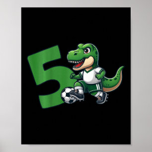 Affiche Dinosaure 5 Ans Football 5e Anniversaire