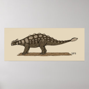 Affiche Dinosaure crétacé Ankylosaurus