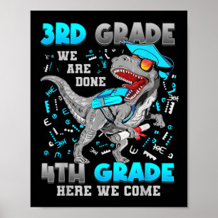 Affiche Dinosaure de 3e année T-rex 4e année ici