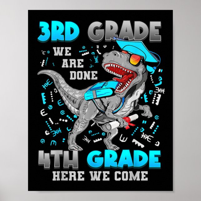 Affiche Dinosaure de 3e année T-rex 4e année ici (Devant)