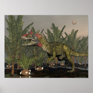 Affiche Dinosaure de Cryolophosaurus - 3D rendent