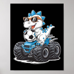 Affiche Dinosaure de football T-rex Monster Truck Enfants 