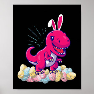 Affiche Dinosaure de Pâques T rex Garçons Filles Enfants C