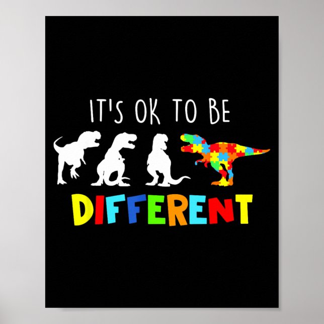 Affiche Dinosaure de sensibilisation à l'autisme Enfants g (Devant)