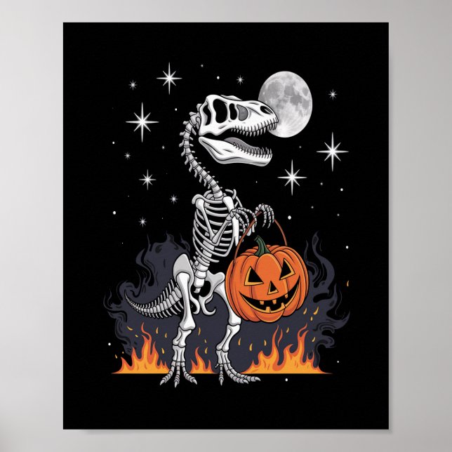Affiche Dinosaure d'Halloween Spooky Saurus (Devant)