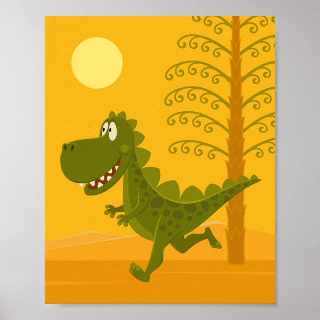 Affiche Dinosaure Dinosaure Hot Sun Jurassic Woodland (Devant)
