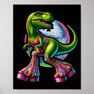 Affiche Dinosaure drôle qui danse