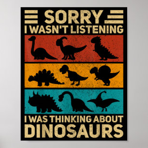 Affiche Dinosaure Drôle Tenue de Dinosaure Vintage Types D