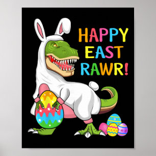 Affiche Dinosaure du jour de Pâques Drôle Joyeux Eastrawr