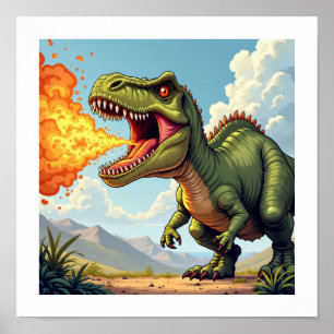 Affiche Dinosaure en colère