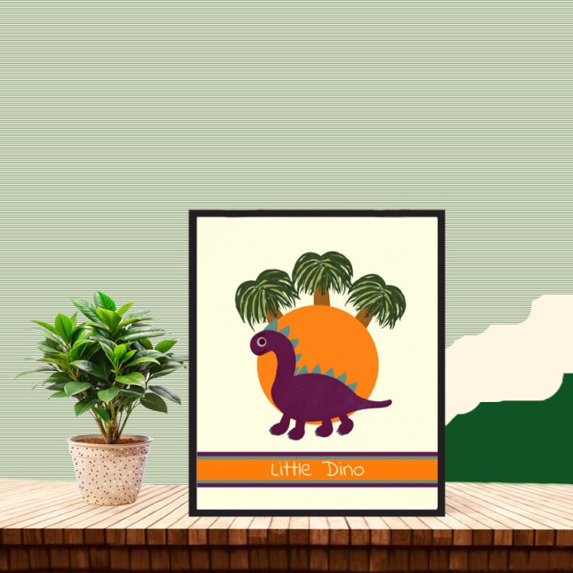 Affiche Dinosaure et palmiers (Créateur téléchargé)