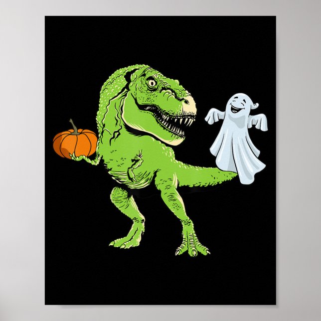 Affiche Dinosaure Fantôme Lazy Costume d'Halloween Fun TRe (Devant)