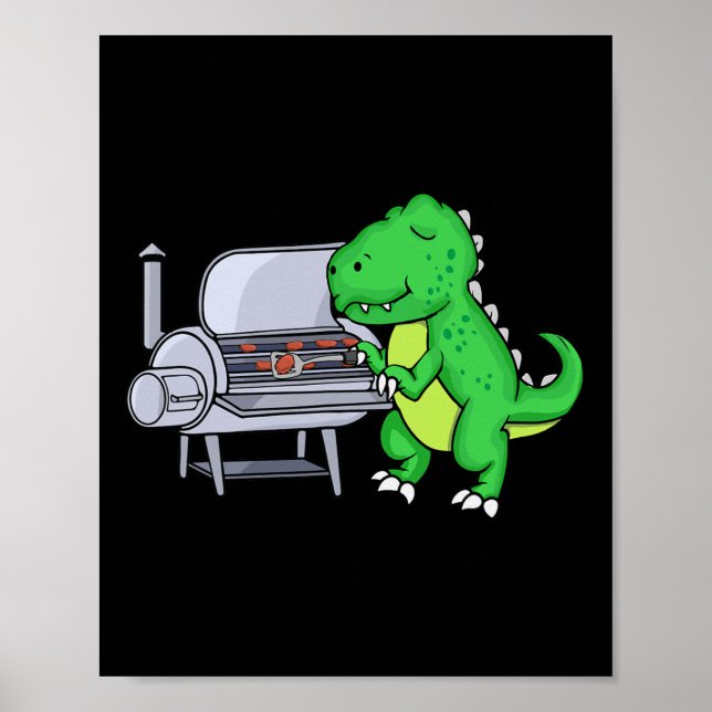 Affiche Dinosaure Grillade Rbecue Lover Bbq Hommes Grill (Devant)