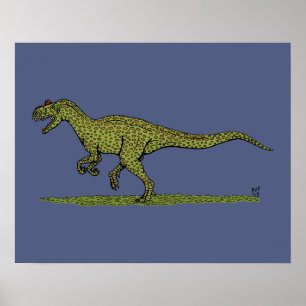 Affiche Dinosaure jurassique Allosaurus