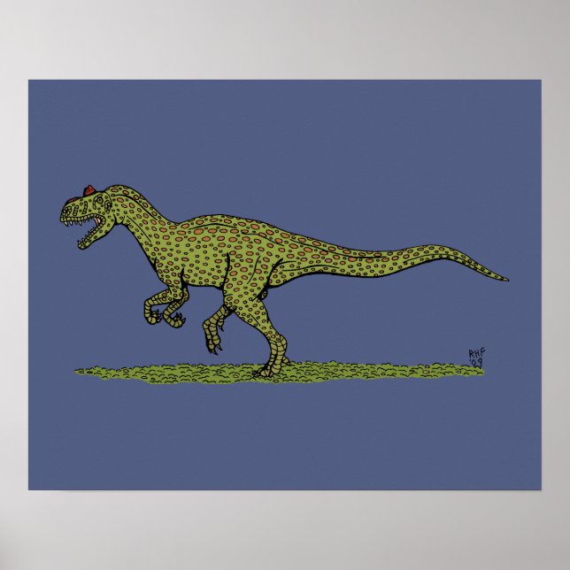 Affiche Dinosaure jurassique Allosaurus (Devant)