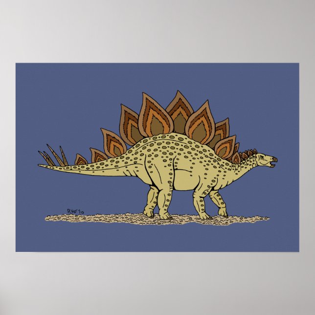 Affiche Dinosaure jurassique Stégosaure (Devant)
