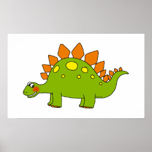 Affiche Dinosaure mignon - stegosaurus