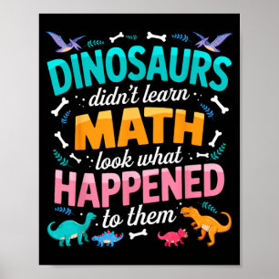 Affiche Dinosaure N'A Pas Appris Les Maths Prof De Maths D