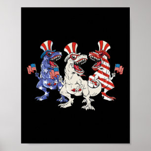 Affiche Dinosaure Patriotique 4 juillet Us Toddler Kids Am
