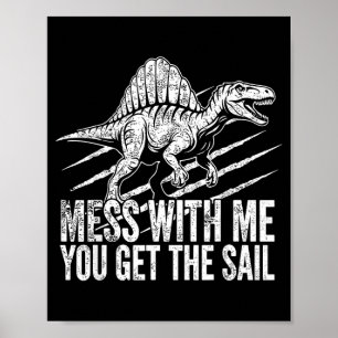 Affiche Dinosaure spinosaurus rapaceur préhistorique drôle