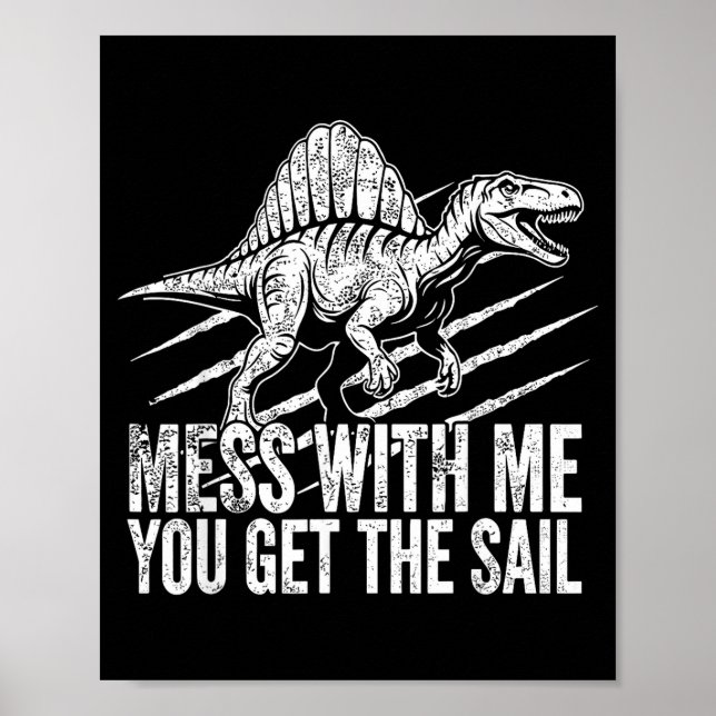 Affiche Dinosaure spinosaurus rapaceur préhistorique drôle (Devant)