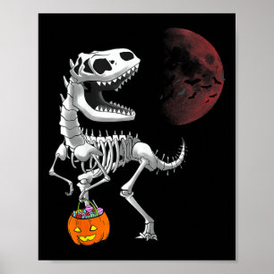 Affiche Dinosaure squelette T Rex Halloween garçons enfant
