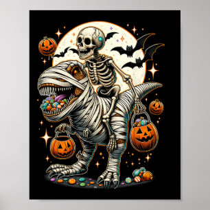 Affiche Dinosaure T Rex Momie à Cheval Enfants Garçons Hom