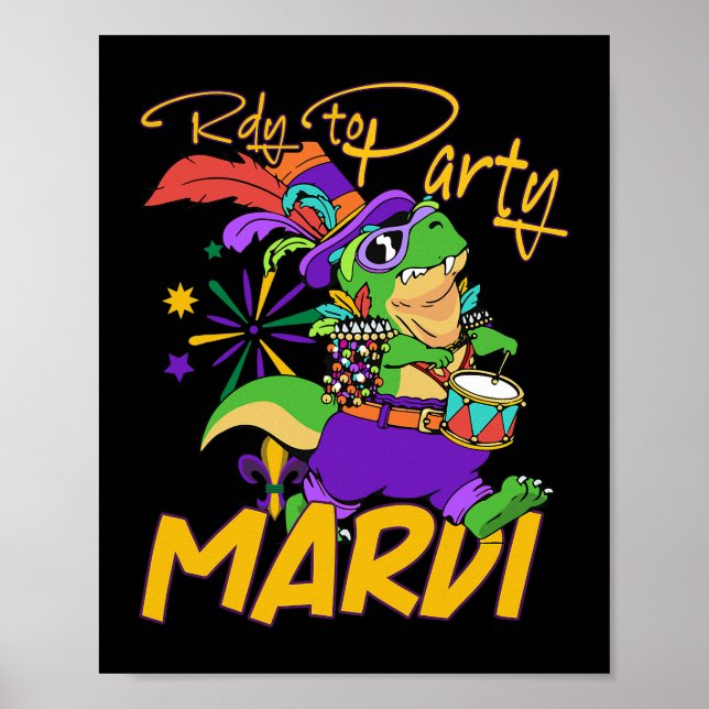 Affiche dinosaure trex Costume gras Mardi pour les enfants (Devant)