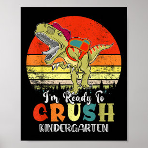 Affiche Dinosaure Vintage Prêt à Ecraser le Retour en Mate