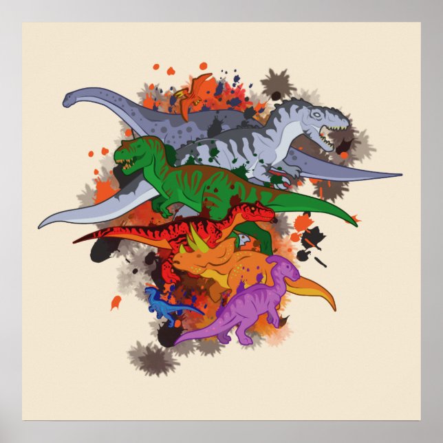 Affiche Dinosaures (Devant)