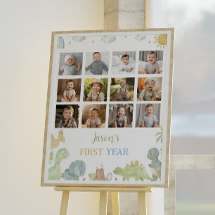 Affiche Dinosaures Anniversaire Première année Photo Jalon