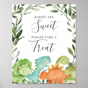 Affiche Dinosaures Baby shower Les bébés sont signe doux